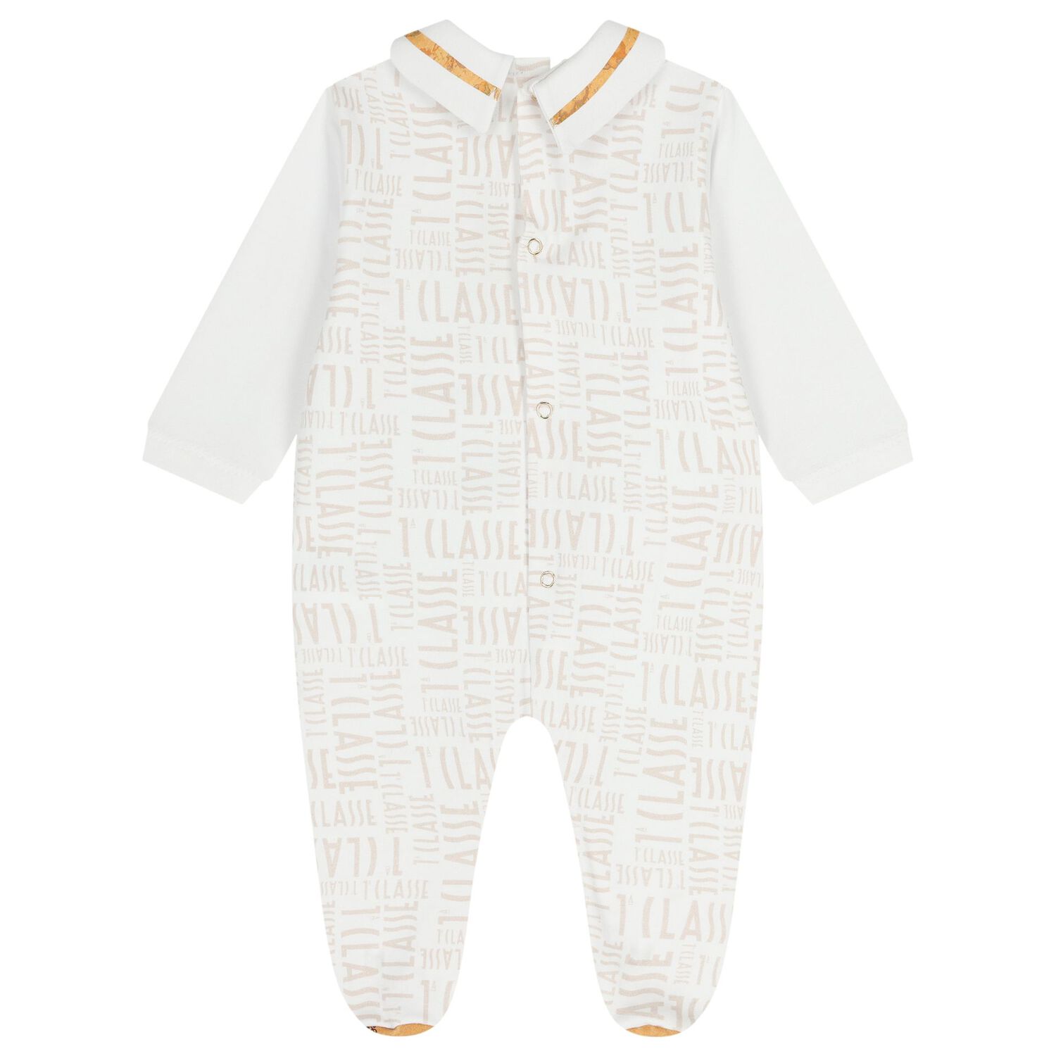 Baby Boys White Logo Babygrow, 1, hi-res