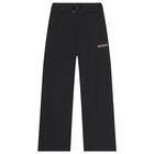 Girls Black Logo Joggers, 1, hi-res