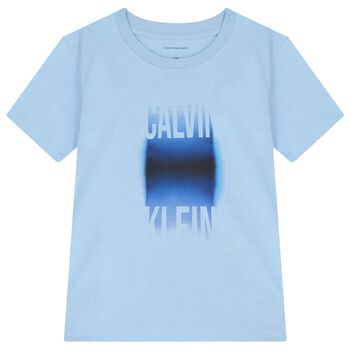 Boys Blue Cotton Graphic Print T-Shirt
