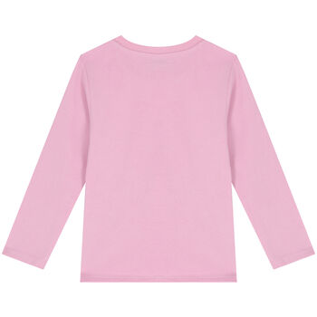 Girls Pink Varsity Tiger Long Sleeve Top