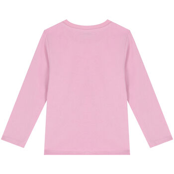 Girls Pink Varsity Tiger Long Sleeve Top