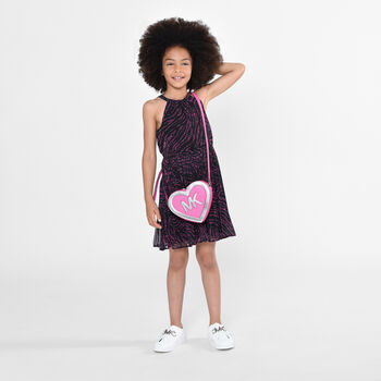 Girls Pink Heart Logo Shoulder Bag