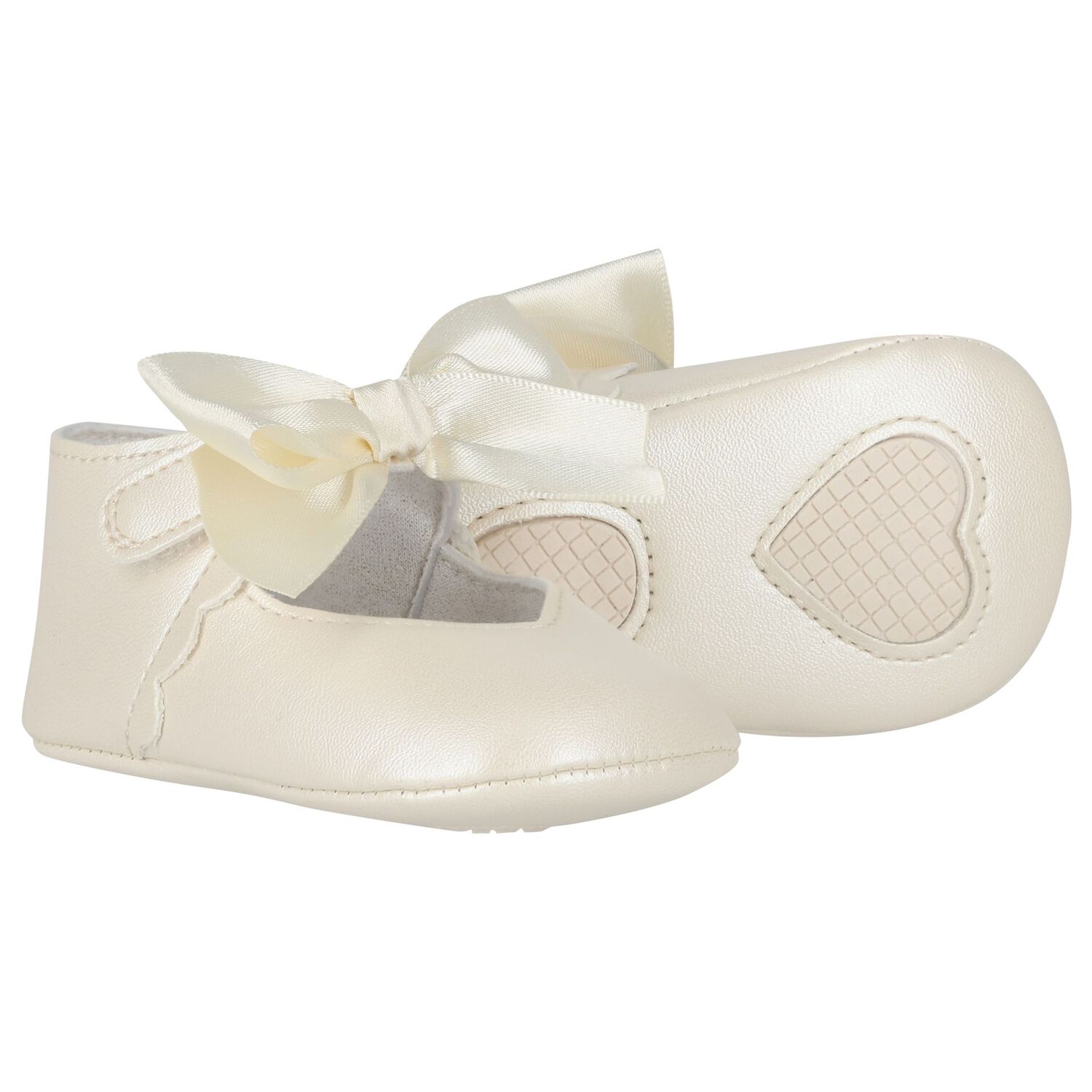 Baby Girls Ivory Bow Pre Walker Shoes, 2, hi-res