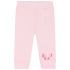 Baby Girls Pink Cotton Bodysuit & Pants Gift Set, 2, hi-res