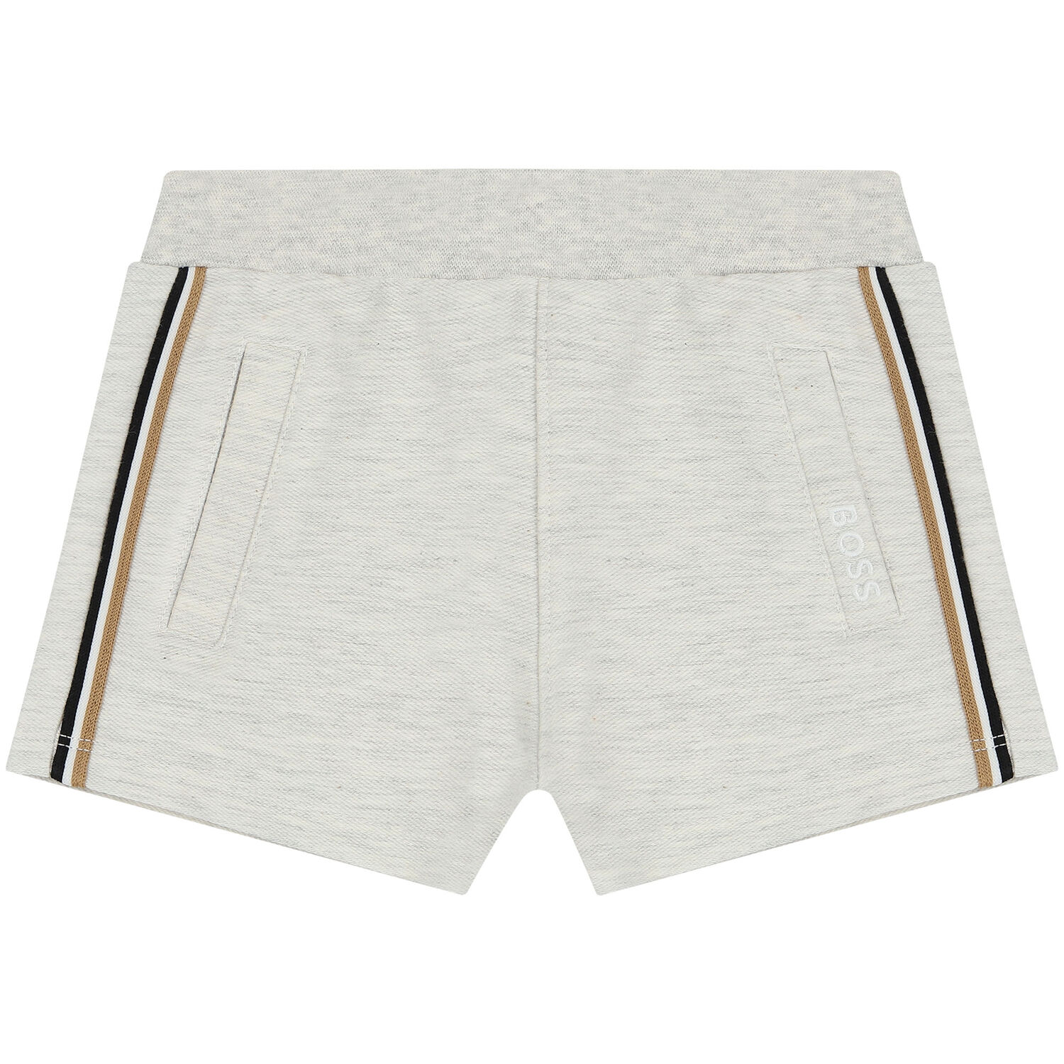 Baby Boys Grey & White Logo Shorts Set, 1, hi-res