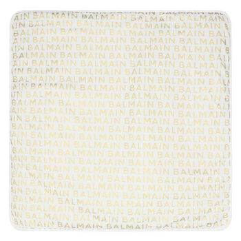 White & Gold Logo Baby Blanket