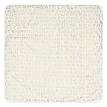 White & Gold Logo Baby Blanket
