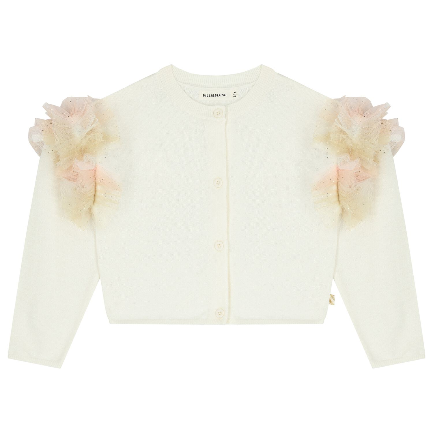 Girls Ivory Knitted Cardigan, 2, hi-res