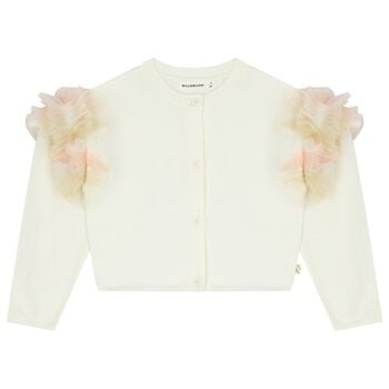 Girls Ivory Knitted Cardigan