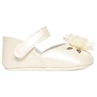 حذاء ما قبل المشي للبنات مزين بالزهور باللون العاجي , 2, hi-res