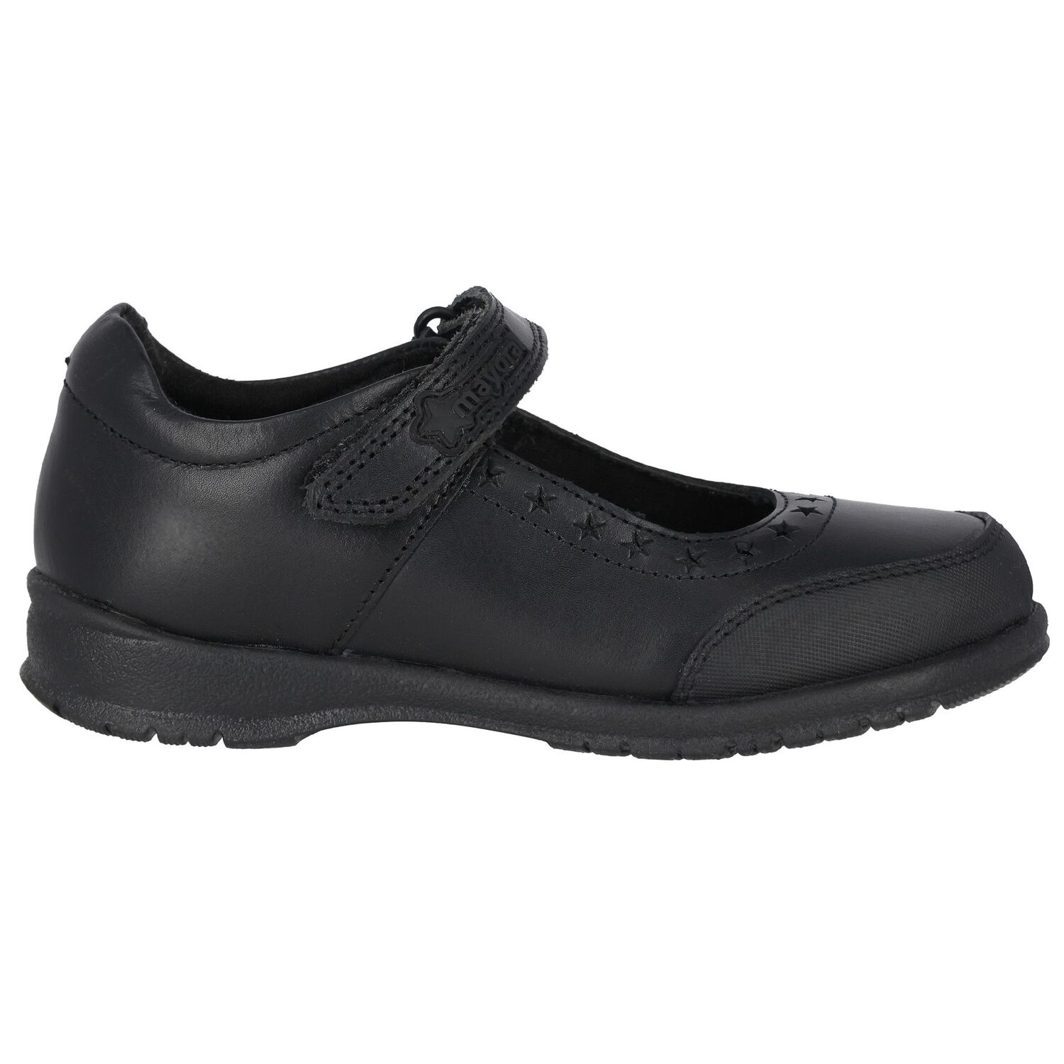 أحذية جلدية سوداء للبنات, 1, hi-res