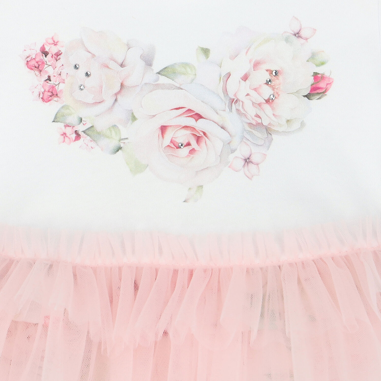 Baby Girls White & Pink Floral Romper, 1, hi-res image number null