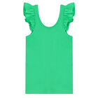 Girls Green Ruffled Top, 2, hi-res