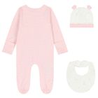 Baby Girls Pink & White Babygrow Gift Set, 4, hi-res