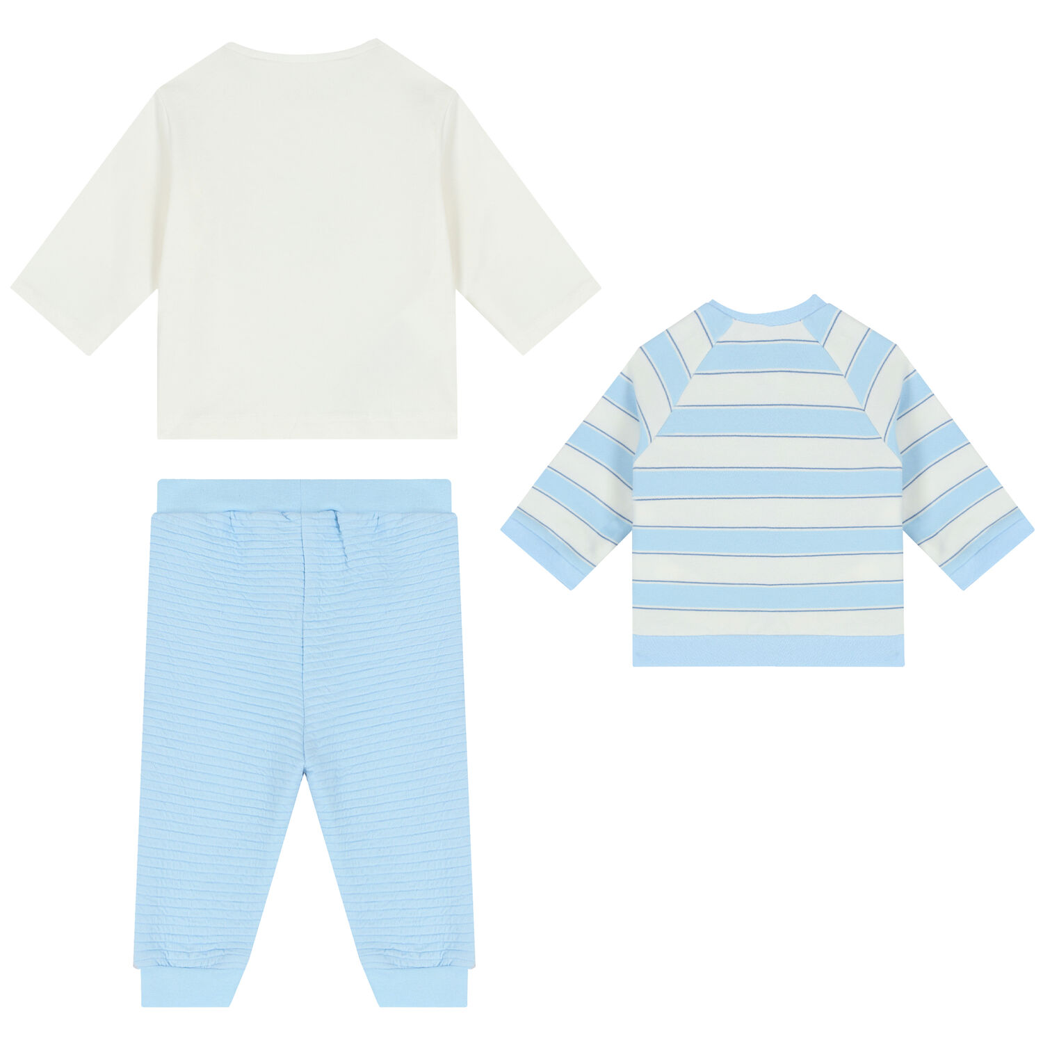 Baby Boys Blue & White 3-Piece Tracksuit, 1, hi-res