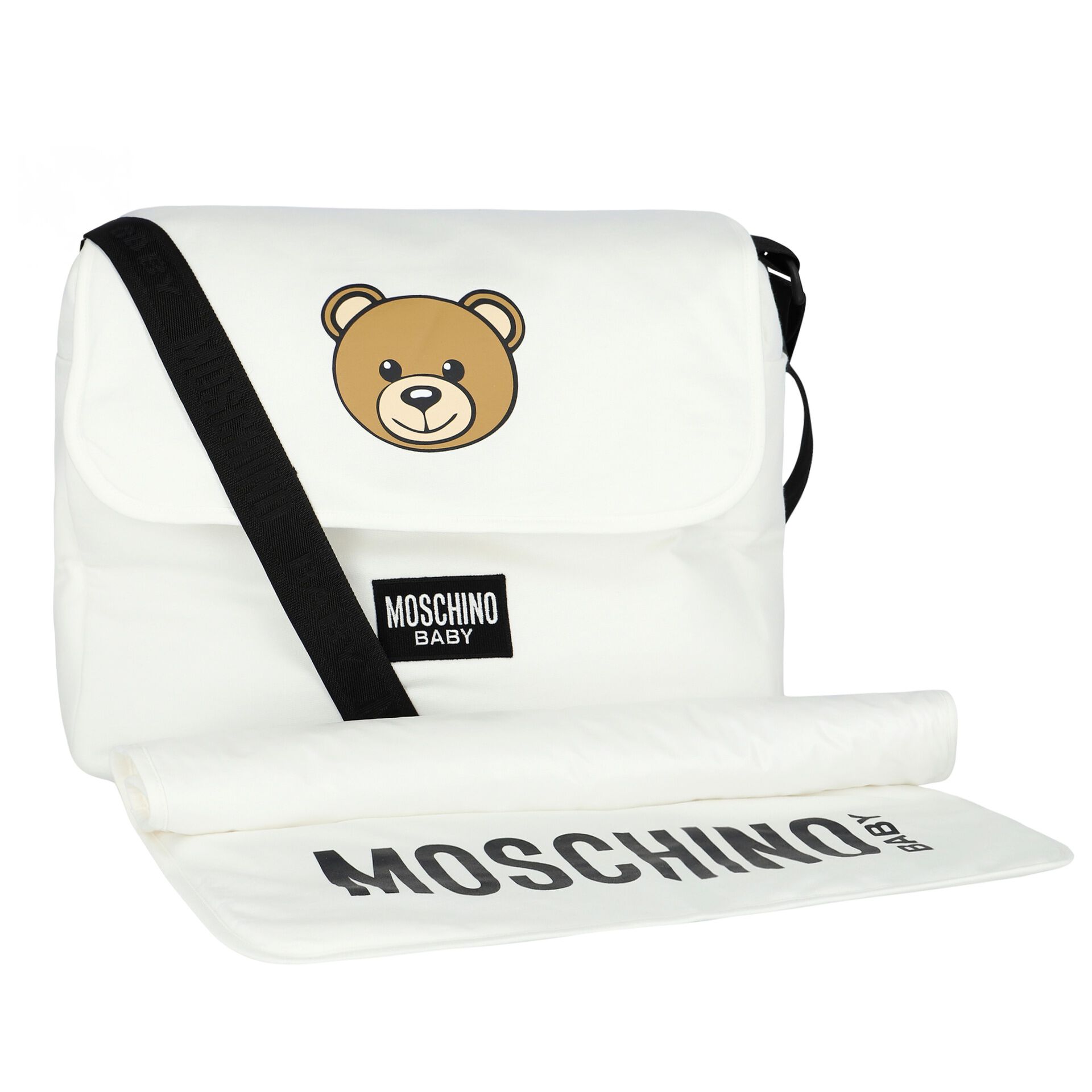 Moschino Ivory Teddy Bear Logo Baby Changing Bag Junior Couture UAE
