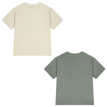 Boys Green & Beige T-Shirts ( 2 Pack )