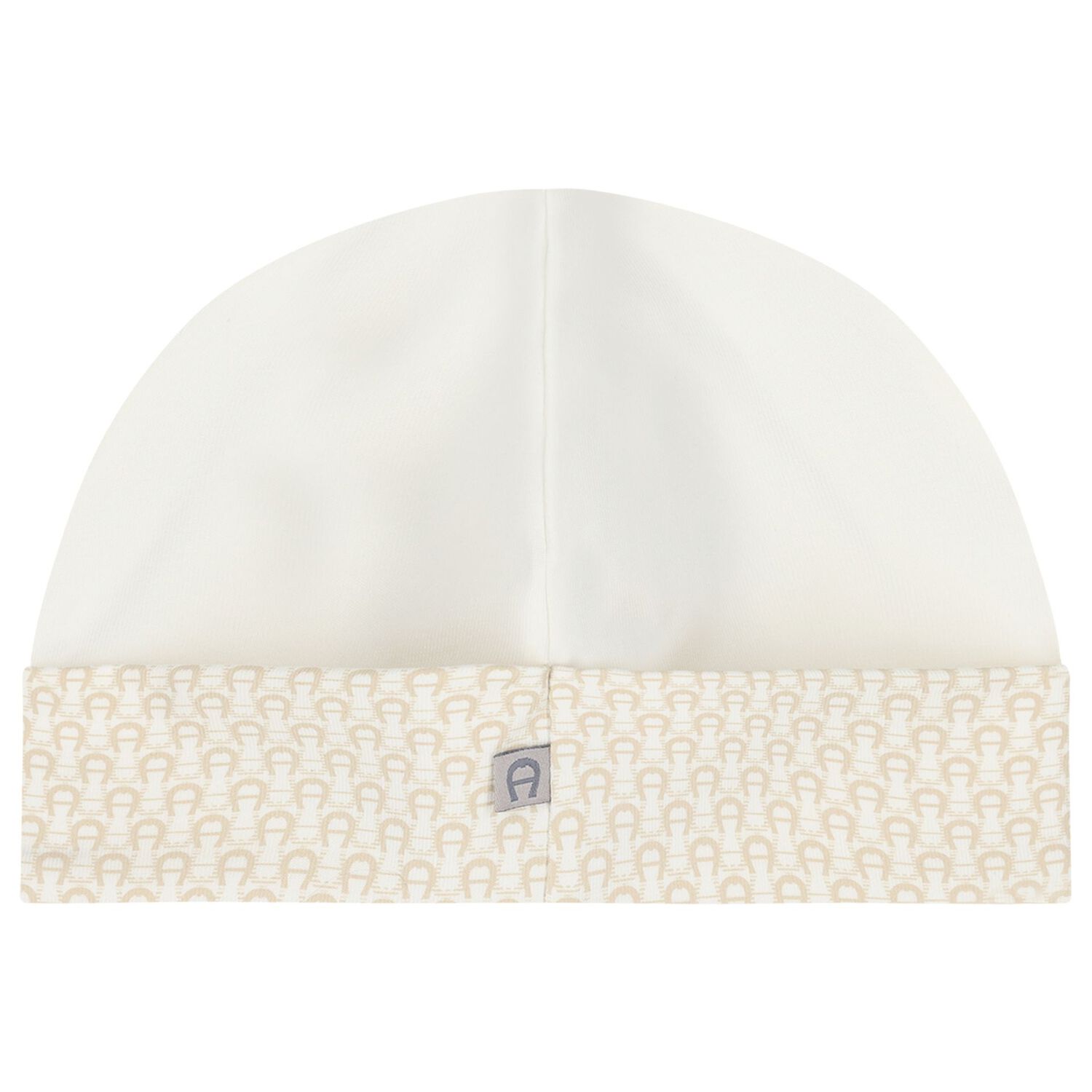 Ivory & Beige Logo Baby Hat, 1, hi-res