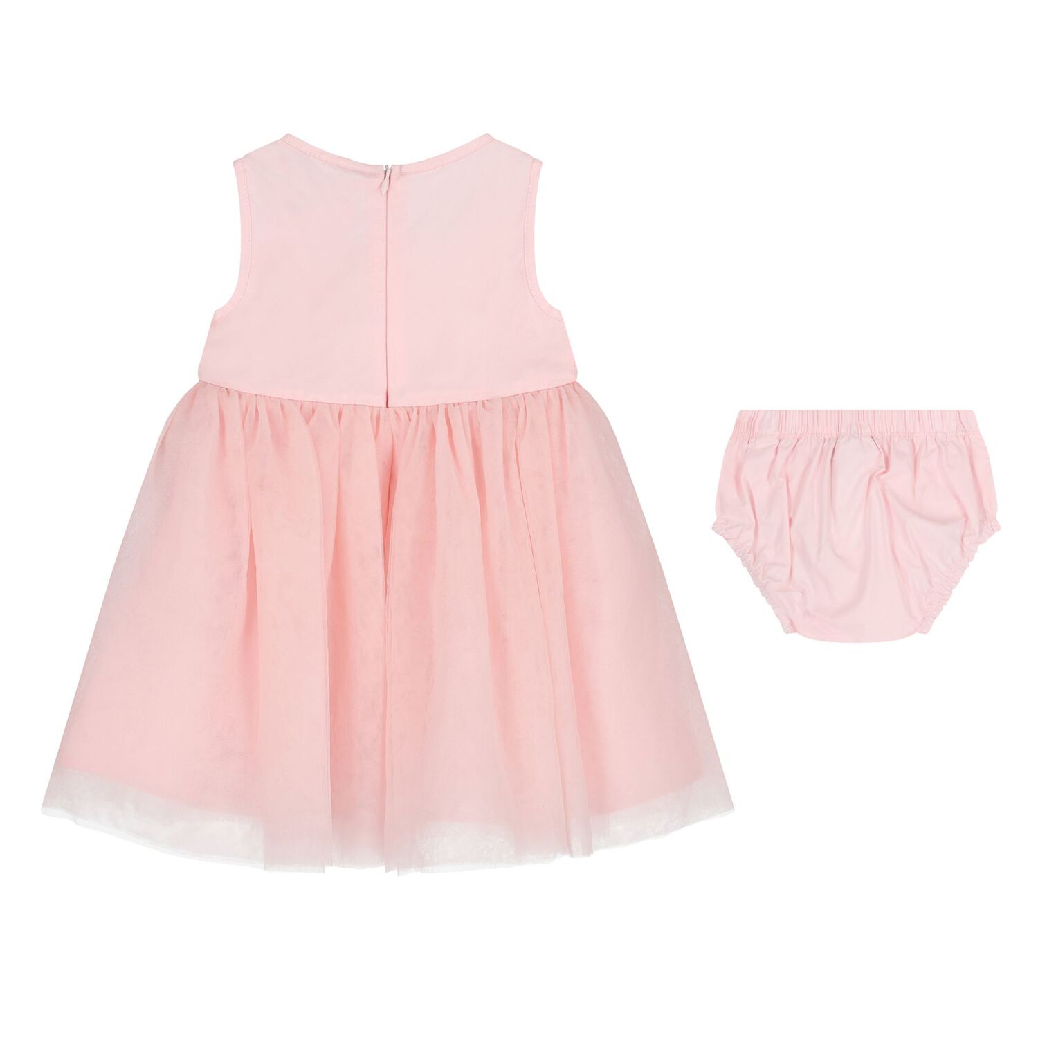 Baby Girls Pink Tulle Dress Set, 1, hi-res