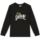Boys Black Crocodile Long Sleeve Top, 2, hi-res