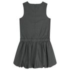 Girls Grey Embellished Striped Dress, 1, hi-res