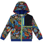 توب هودى أولاد بالشعار باللون الكحلى, 1, hi-res