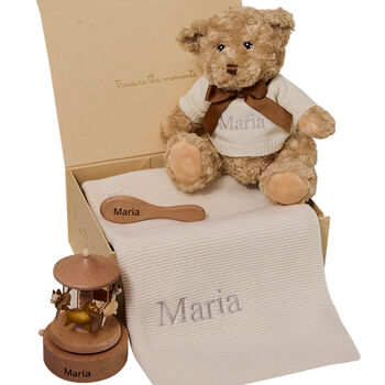 طقم هدايا اطفال قابل للتخصيص باللون  العاجي