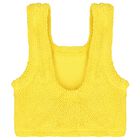 بيكيني من القماش المرن والمجعد باللون الأصفر والوردي الفاتح للبنات, 1, hi-res