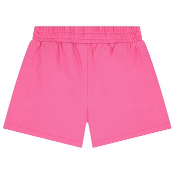 Girls Pink Teddy Bear Logo Shorts