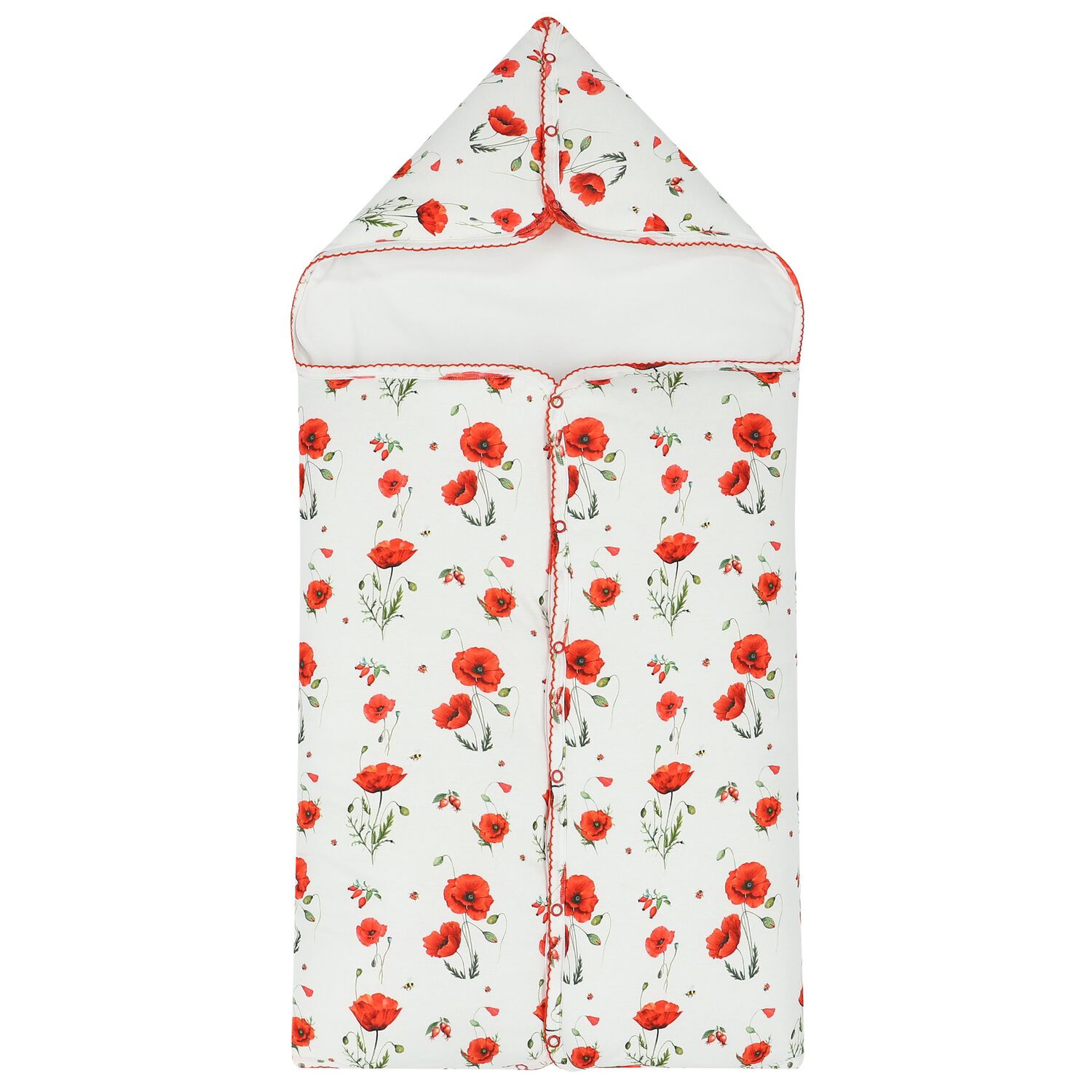 Baby Girls White & Red Poppies Nest, 1, hi-res image number null