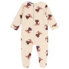 Beige Teddy Bear Logo Babygrow, 3, hi-res