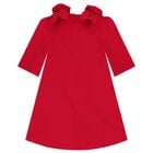 فستان بناتي أحمر بشعار مزهر, 1, hi-res