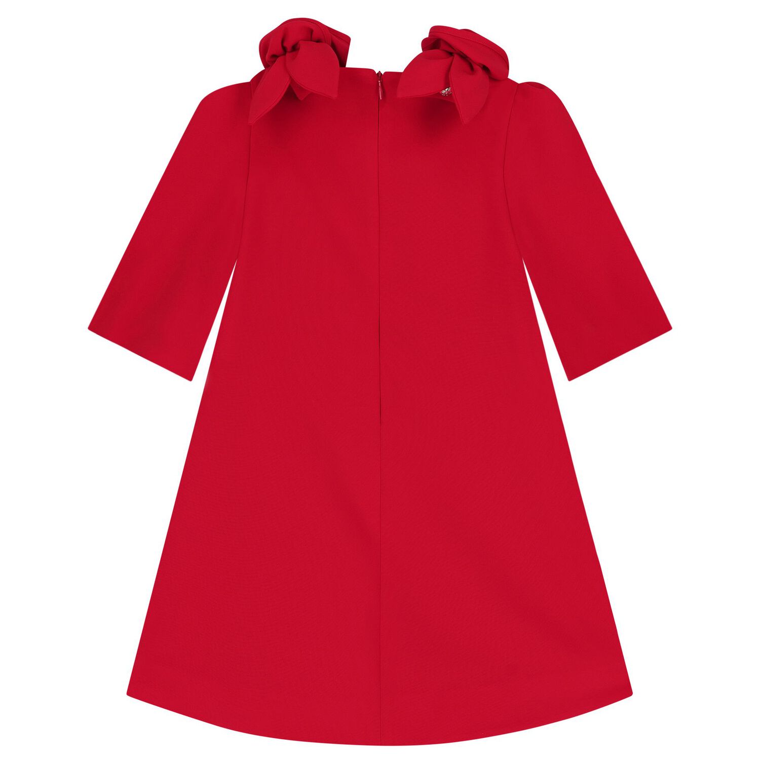 فستان بناتي أحمر بشعار مزهر, 1, hi-res