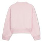 Girls Pink Embroidered Logo Zip Up Top, 1, hi-res