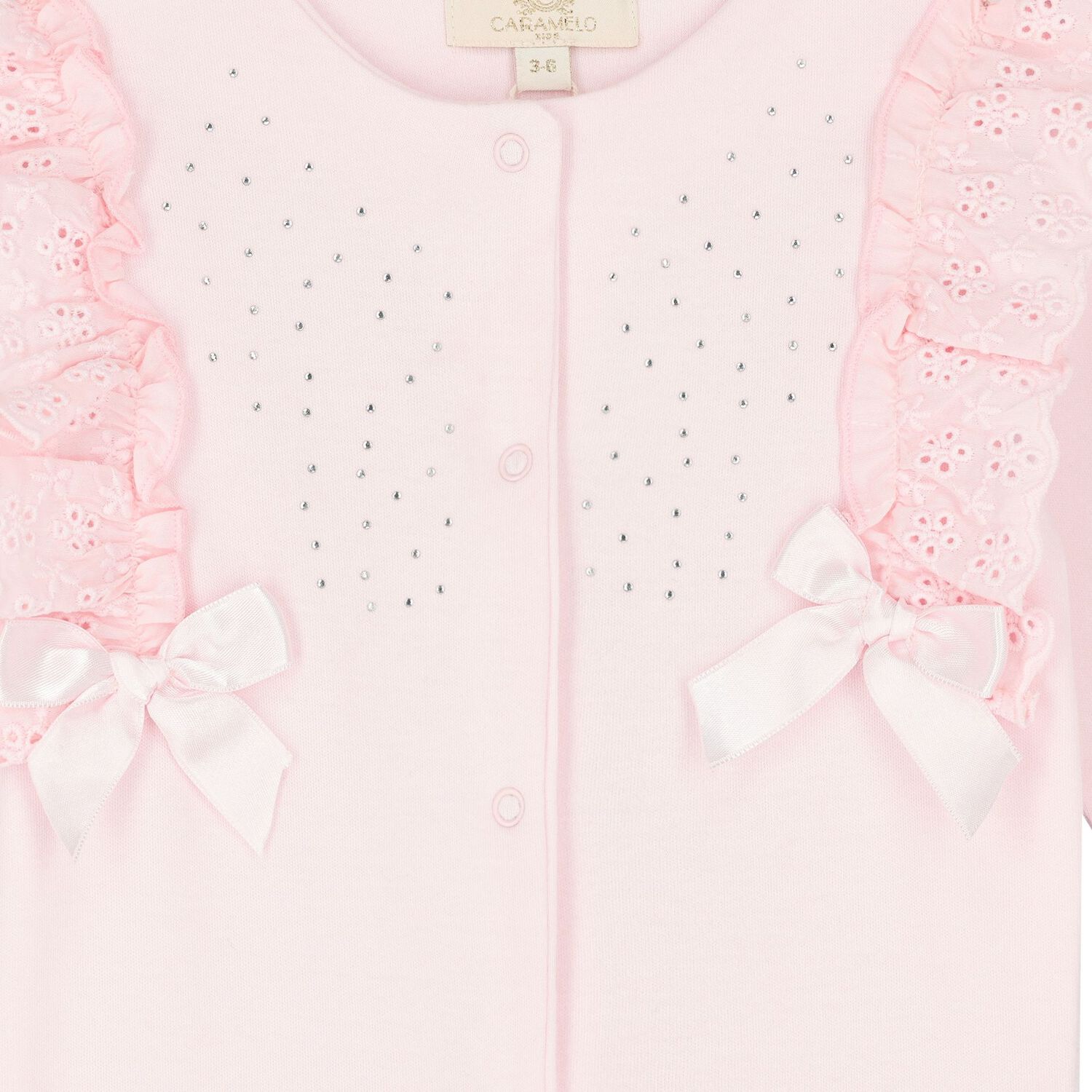 Girls Pink Embellished Babygrow, 2, hi-res