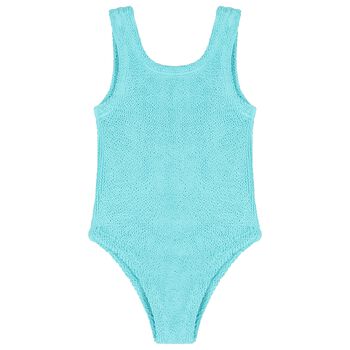Girls Aqua Crinkle Swimsuit  