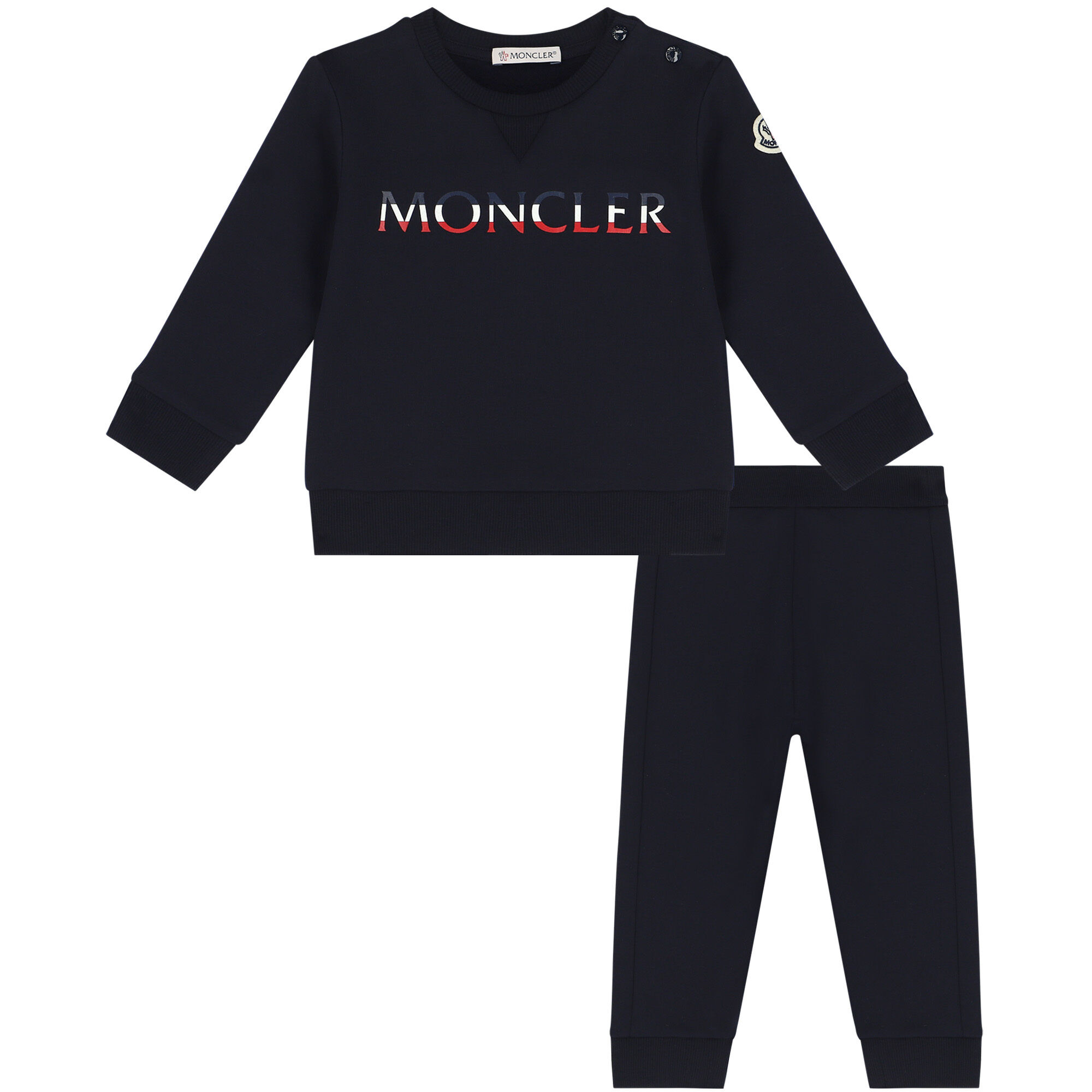 Moncler Enfant Younger Boys Navy Blue Logo Tracksuit Junior Couture UAE