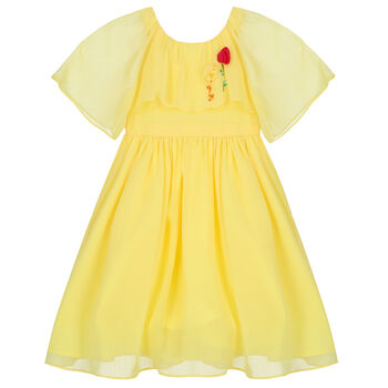 Girls Yellow Chiffon Dress