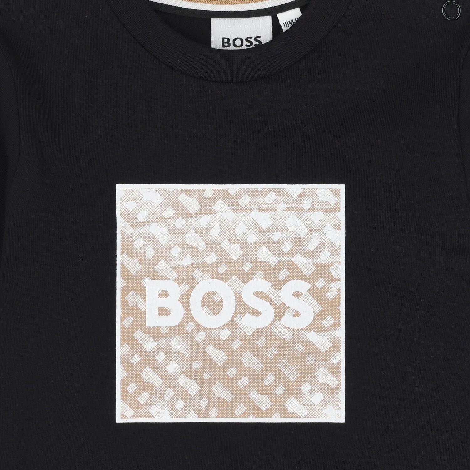 توب  أطفال بأكمام طويلة بالشعار باللون الأسود للأولاد, 1, hi-res