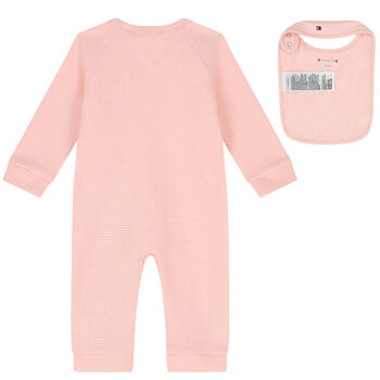 Baby Girls Pink Logo Babygrow Gift Set