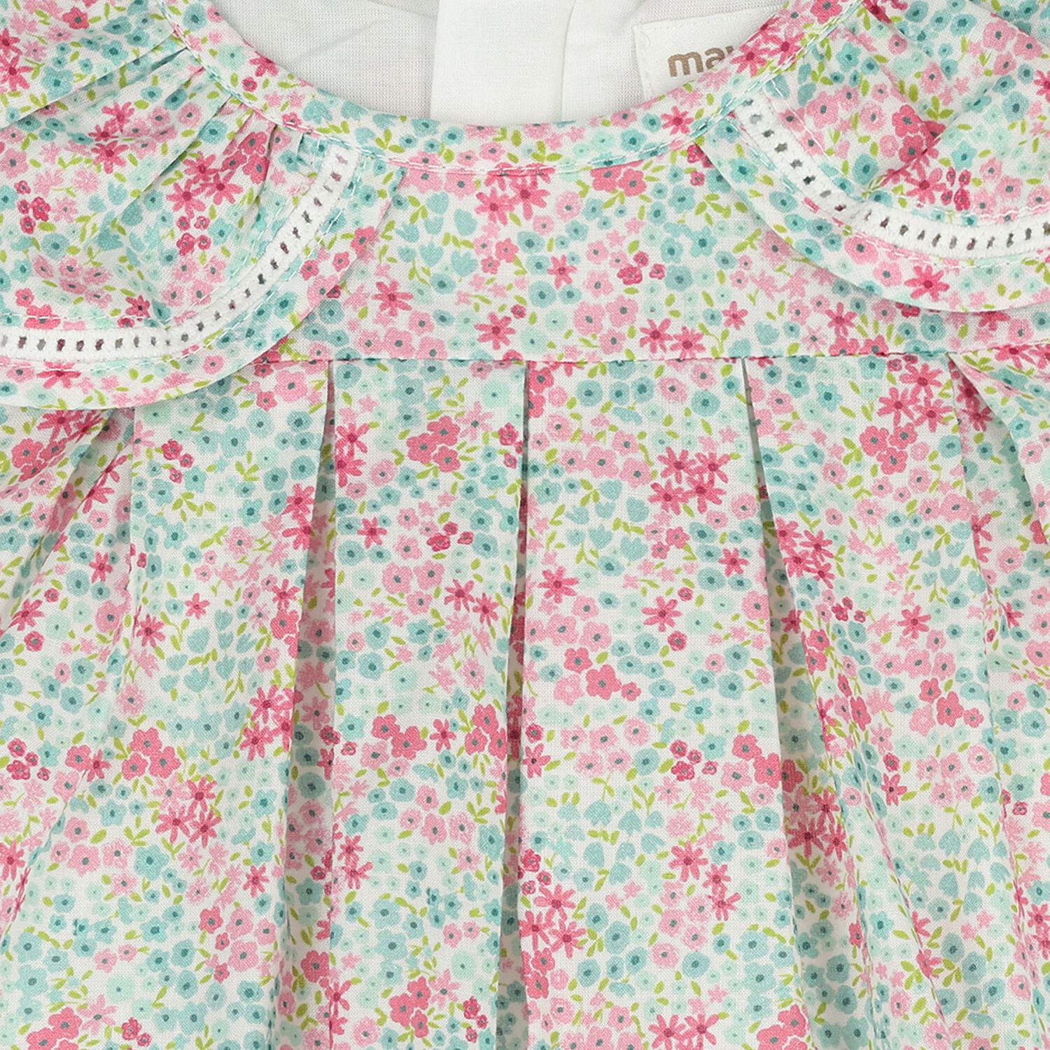 Baby Girls Green & Red Floral Dress Set, 2, hi-res