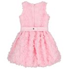 فستان بناتي وردي مزين بزهور ثلاثية الأبعاد, 2, hi-res