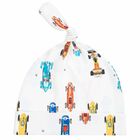 قبعة اطفال مطبعة باللون الابيض للاولاد, 1, hi-res