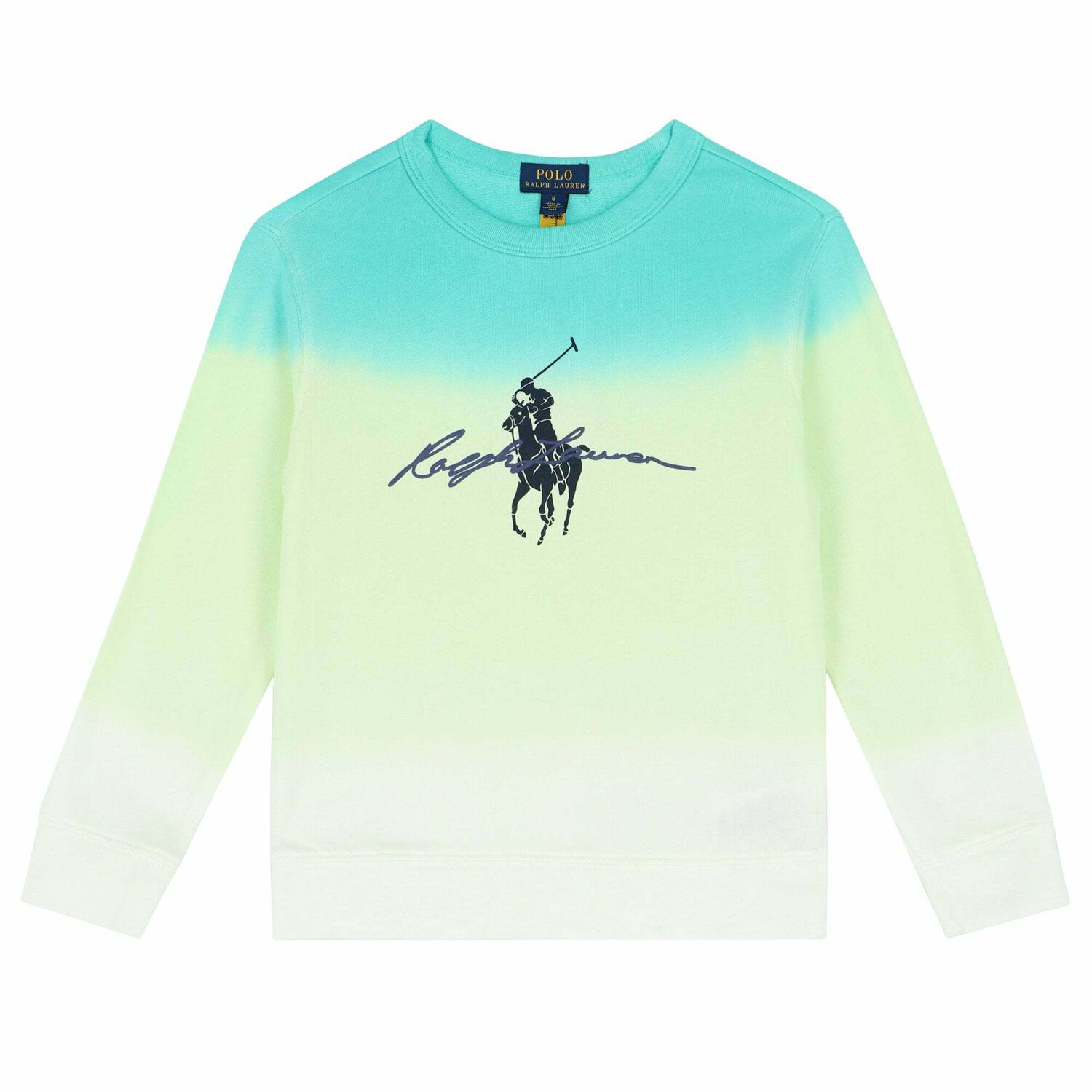 Boys Green Tie Dye Logo Sweatshirt, 1, hi-res