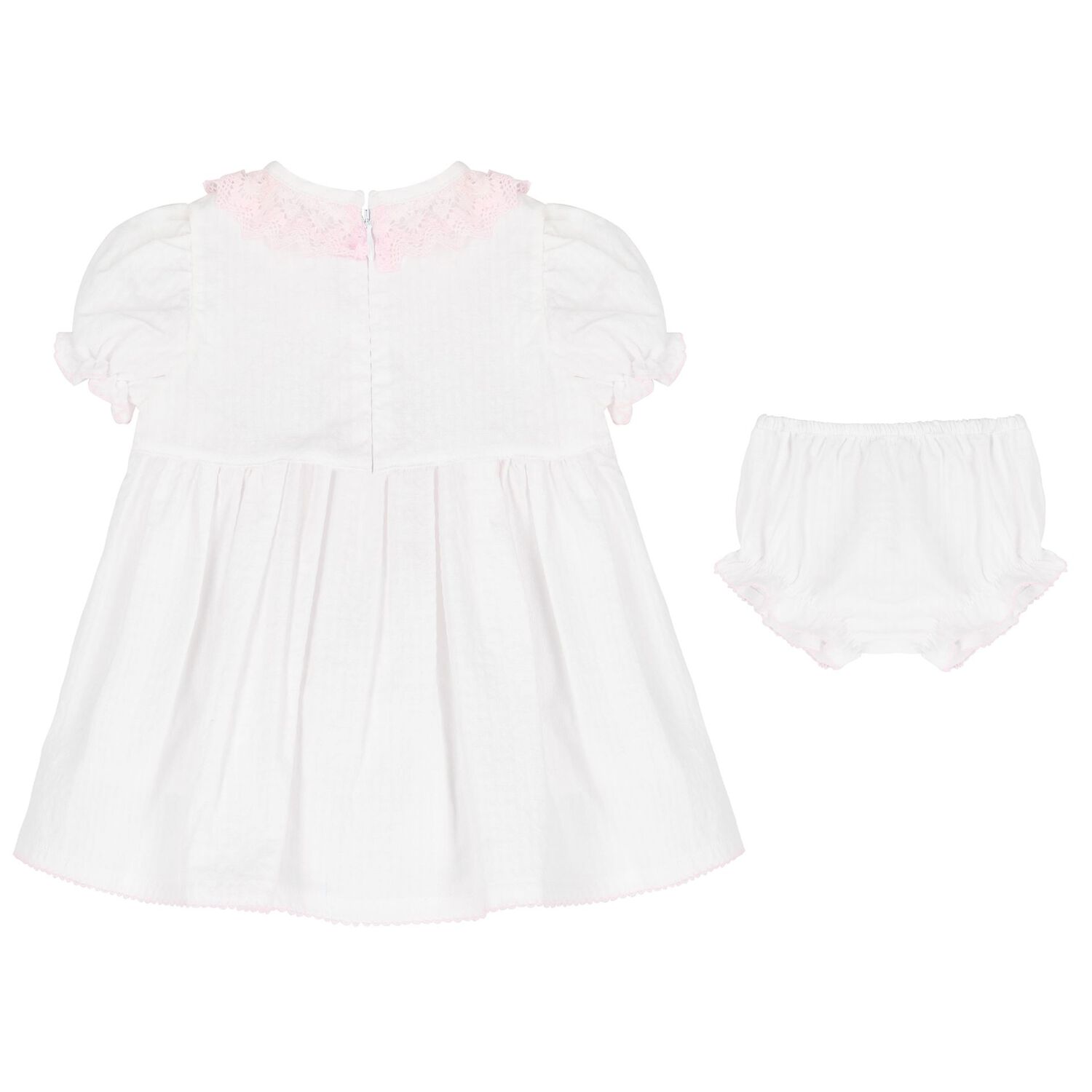 Baby Girls White & Pink Dress Set, 1, hi-res image number null