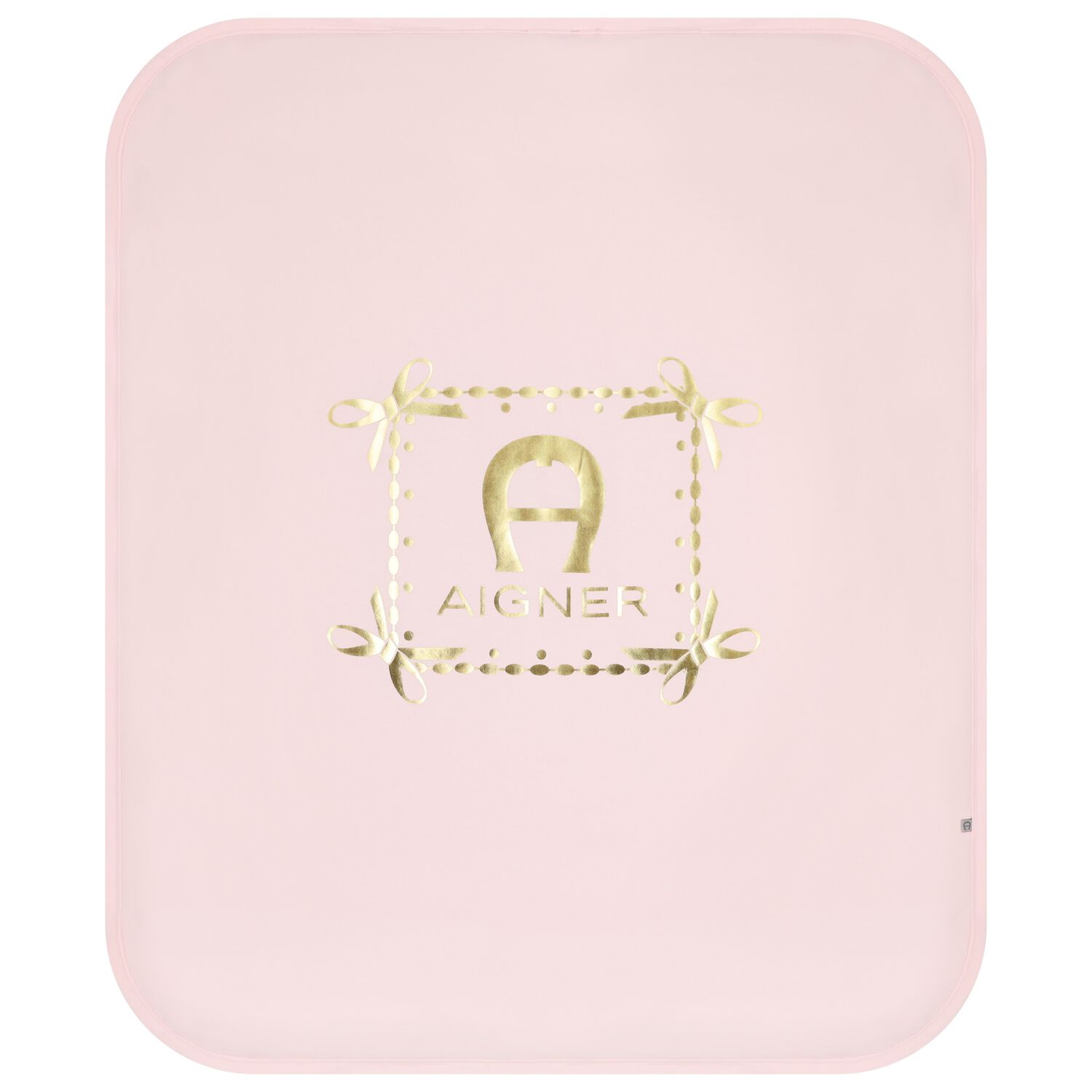 Baby Girls Pink & Gold Logo Blanket, 2, hi-res