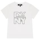 Girls White Logo Heart T-Shirt, 1, hi-res