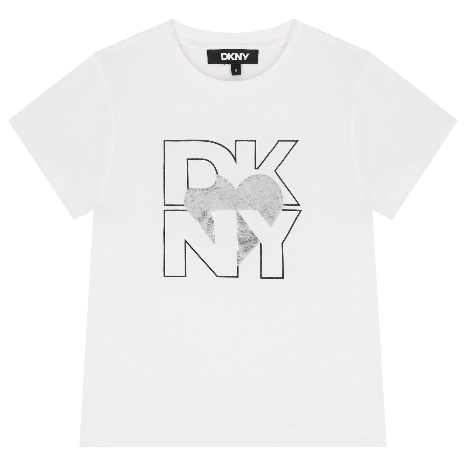 Girls White Logo Heart T-Shirt, 1, hi-res image number null