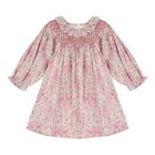 Baby Girls Pink Liberty Floral Dress, 1, hi-res