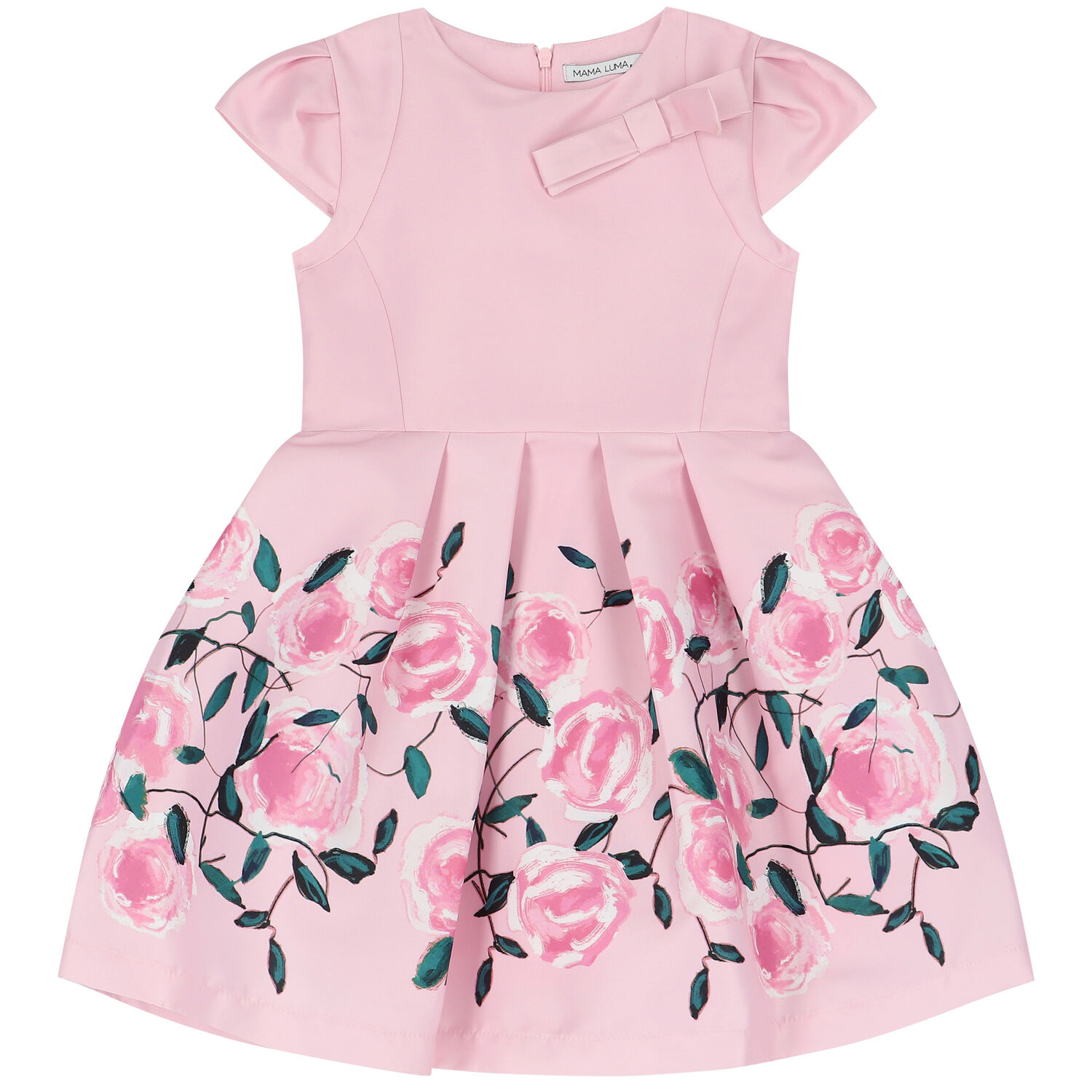 Girls Pink Floral Dress, 1, hi-res